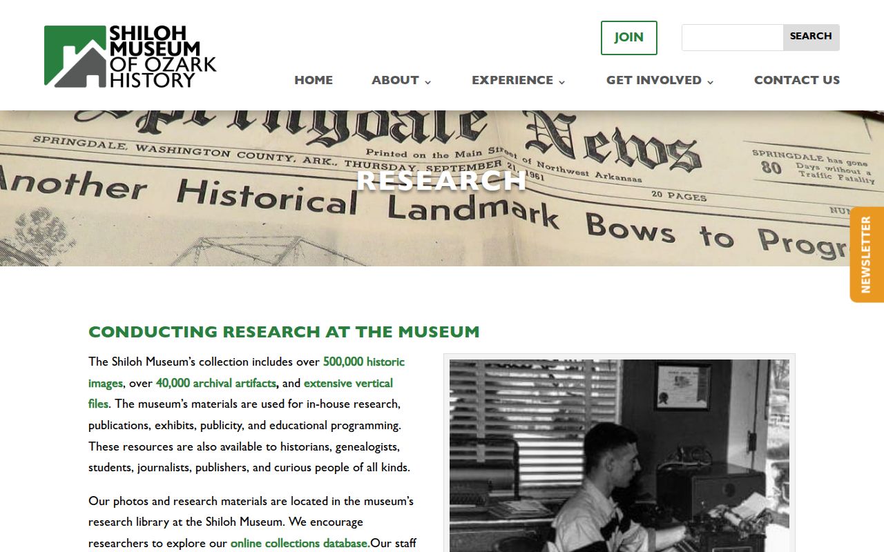 Springdale city directory holdings at Shiloh Museum research library
