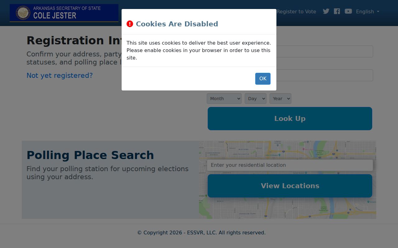 Springdale residents directory Arkansas VoterView screen