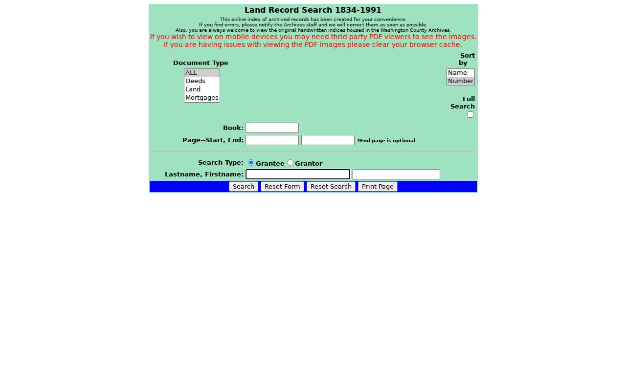 Springdale previous residents Washington County historical record search
